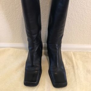 Vintage Nine West black leather boots.  With square toes.  Great shape.